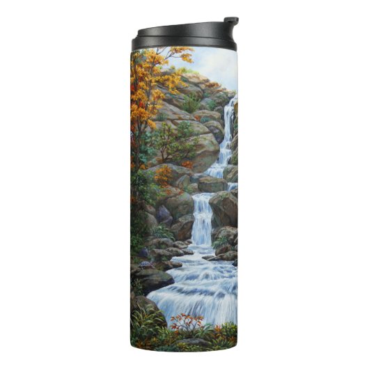 Zwarte Beer moeder en waterval Thermosbeker (Gedraaid links)