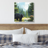 Zwarte Beer Natuur Canvas Afdruk (Insitu (Slaapkamer))