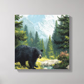 Zwarte Beer Natuur Canvas Afdruk (Voorkant)