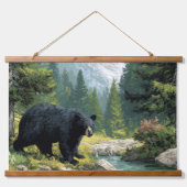 Zwarte Beer Natuur Hangend Wandkleed (Voorkant)