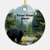 Zwarte Beer Natuur  Keramisch Ornament (Voorkant)