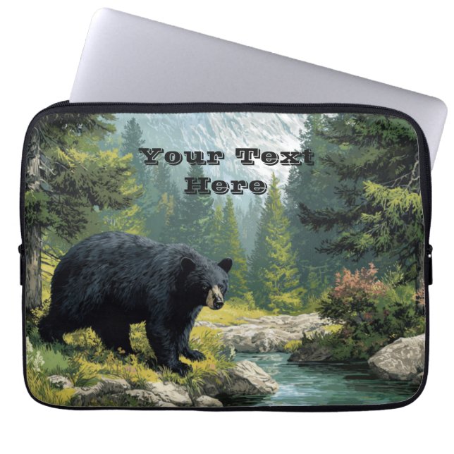 Zwarte Beer Natuur  Laptop Sleeve (Voorkant)