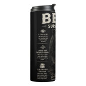 Zwarte Beer Overlevingstips Vintage Buiten Thermosbeker (Gedraaid links)
