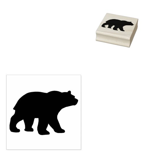 zwarte beer rubberstempel rustig (Gestempeld)
