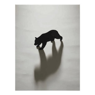 Zwarte Beer Schaduw in Witte Wildernis Perfect Poster