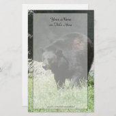 Zwarte Beer Stationery Briefpapier (Voorkant / Achterkant)