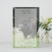 Zwarte Beer Stationery Briefpapier (Staand voorkant)