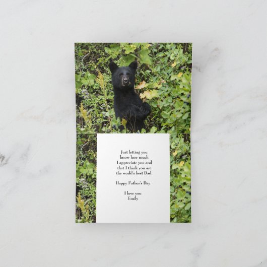 Zwarte Beer Vaderdag Beste vader Kaart (Binnen)