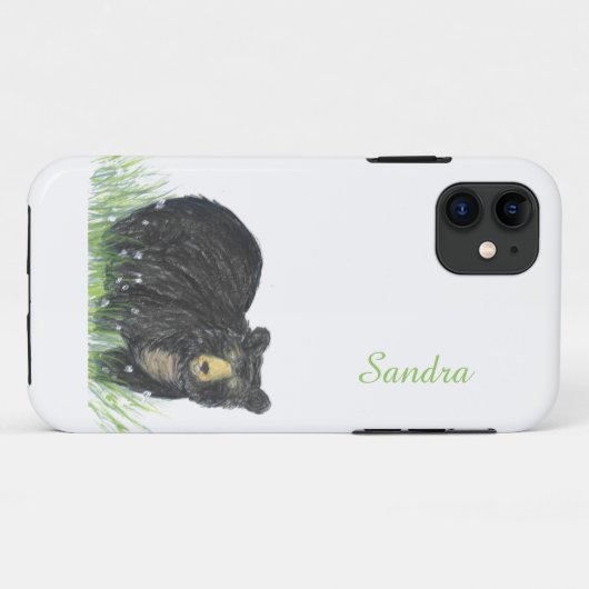 zwarte beer waterverf Case-Mate iPhone case (Achterkant (horizontaal))