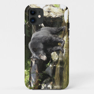 Zwarte Beer "Zalm spotten" Wildlife iPhone Hoesje