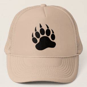 Zwarte beerklauw afdruk voor en achter -Hoed Trucker Pet