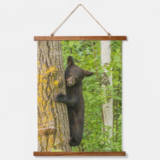 Zwarte beerwelp | Minnesota Hangend Wandkleed (Voorkant)