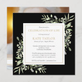 Zwarte begrafenis viering van het leven Photo Squa Kaart (Voorkant / Achterkant)