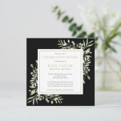 Zwarte begrafenis viering van het leven Photo Squa Kaart (Staand voorkant)