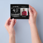 Zwarte begroting 40e uitnodiging op zaterdag flyer (Hand)