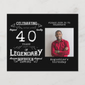 Zwarte begroting 40e uitnodiging op zaterdag flyer (Voorkant)