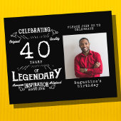 Zwarte begroting 40e uitnodiging op zaterdag flyer