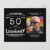 Zwarte Begroting 50th Birthday Uitnodiging Flyer (Voorkant)