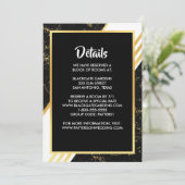 Zwarte behuizing met gouden marmer-strepen kaart (Staand voorkant)