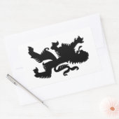 Zwarte Beierse leeuw Rechthoekige Sticker (Envelop)