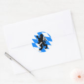 Zwarte Beierse leeuw Ronde Sticker (Envelop)