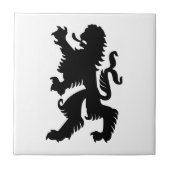 Zwarte Beierse leeuw Tegeltje (Voorkant)