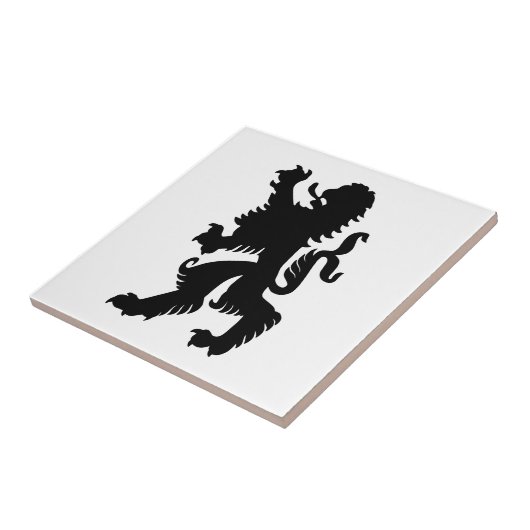 Zwarte Beierse leeuw Tegeltje (Zijkant)