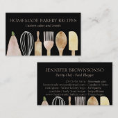 Zwarte beige bakkerijgebak, gereedschap Cooker Visitekaartje (Voorkant / Achterkant)