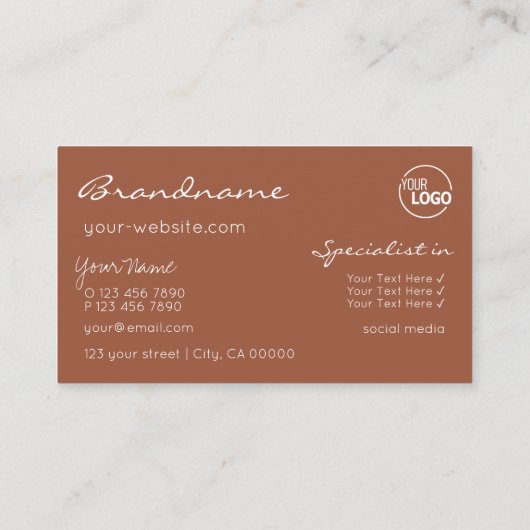 Zwarte beige bruine sparkle glitter sterren met Lo Visitekaartje (Achterkant)