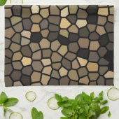 Zwarte, beige en bruine mozaïeken theedoek (Gevouwen)