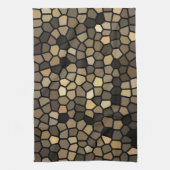 Zwarte, beige en bruine mozaïeken theedoek (Verticaal)