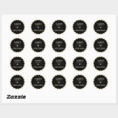 Zwarte Beige Gebakken Met Liefde Schelp Sticker (Vel)