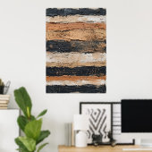 Zwarte Beige Gestreepte Poster Met Textuur (Thuiskantoor)