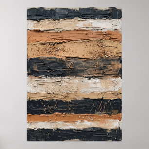 Zwarte Beige Gestreepte Poster Met Textuur