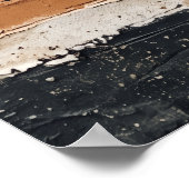 Zwarte Beige Gestreepte Poster Met Textuur (Hoek)