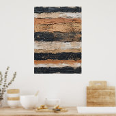 Zwarte Beige Gestreepte Poster Met Textuur (Keuken)