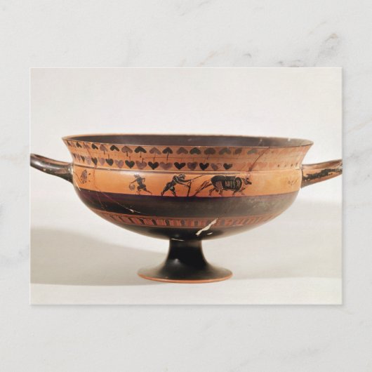 Zwarte beige kylix briefkaart (Voorkant)
