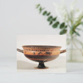 Zwarte beige kylix briefkaart (Staand voorkant)