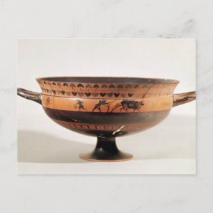Zwarte beige kylix briefkaart