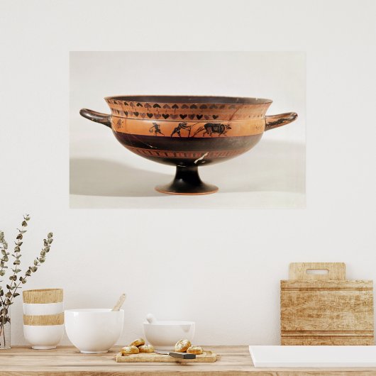 Zwarte beige kylix poster (Keuken)
