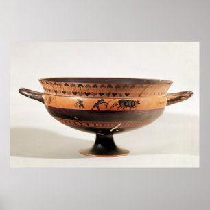 Zwarte beige kylix poster