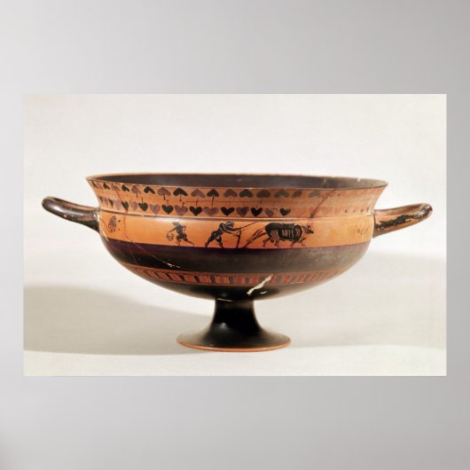 Zwarte beige kylix poster (Voorkant)