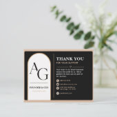 Zwarte Beige Luxe QR Code Afspraakherinnering Feestdagenkaart (Staand voorkant)