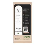 Zwarte Beige Luxe QR Code Afspraakherinnering Reclamekaart (Voorkant)