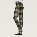 Zwarte Beige Plaid Leggings<br><div class="desc">Zwart en Beige Plaid Leggings - MINNED Design</div>
