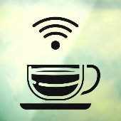 Zwarte Beker Met Koffie Gratis WI-FI Netwerk  Raamsticker (Vel 3)
