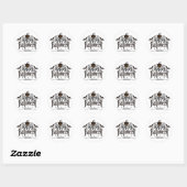 Zwarte belettering van Happy Halloween met pompoen Ronde Sticker (Vel)