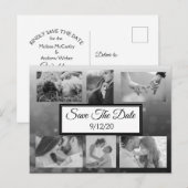 Zwarte bellen Doorhalen Foto opslaan Datum Aankondigingskaart (Voorkant / Achterkant)