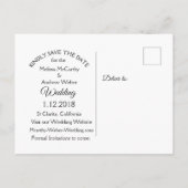 Zwarte bellen Doorhalen Foto opslaan Datum Aankondigingskaart (Achterkant)