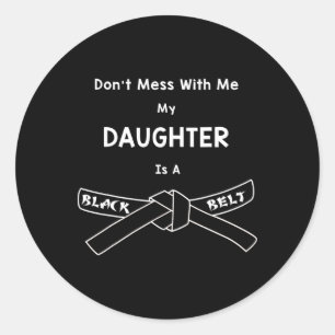 Zwarte Belt Karate Shirt Comt Hapkido Martial Arts Ronde Sticker